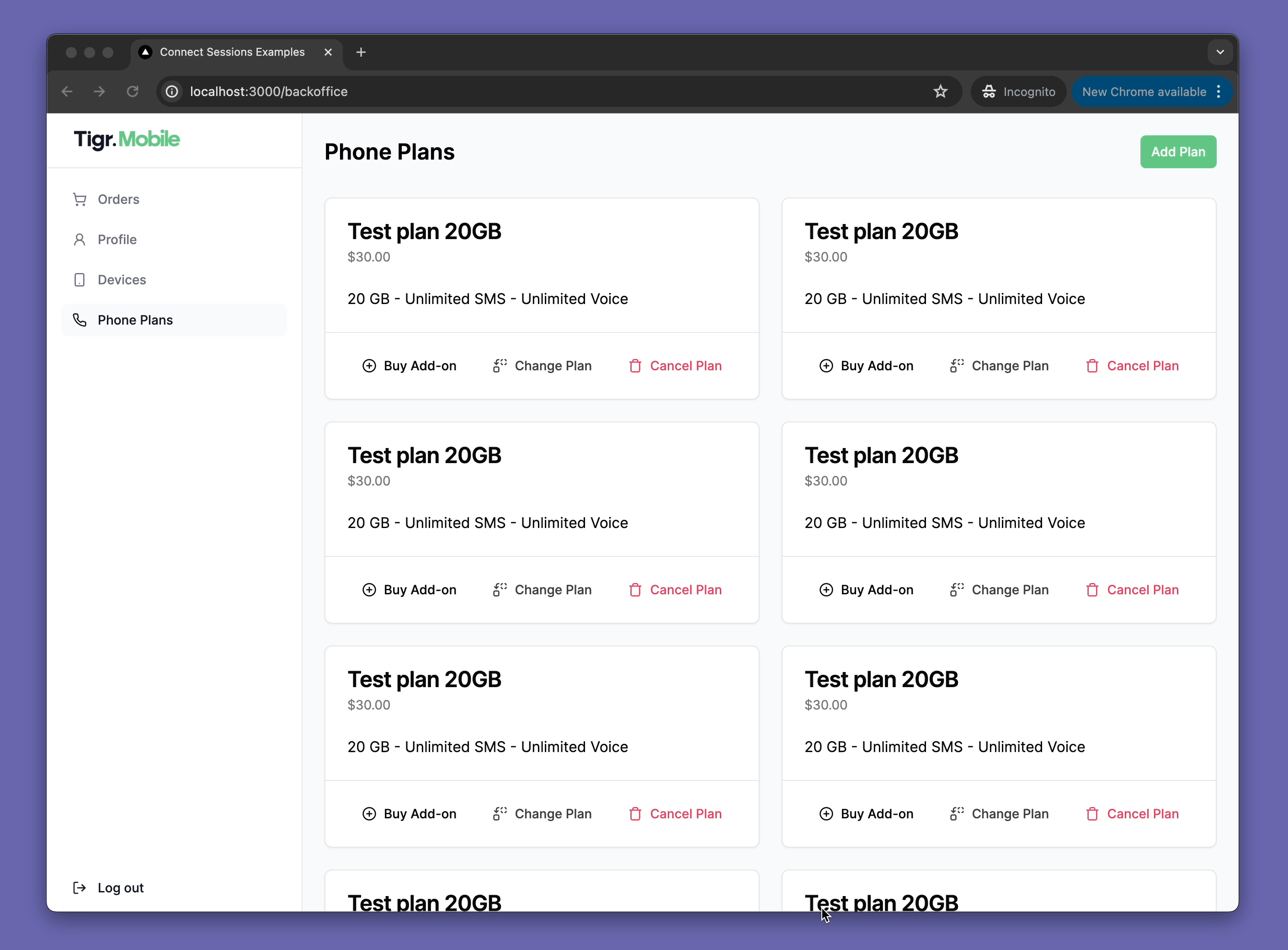 Purchase Addon Flow