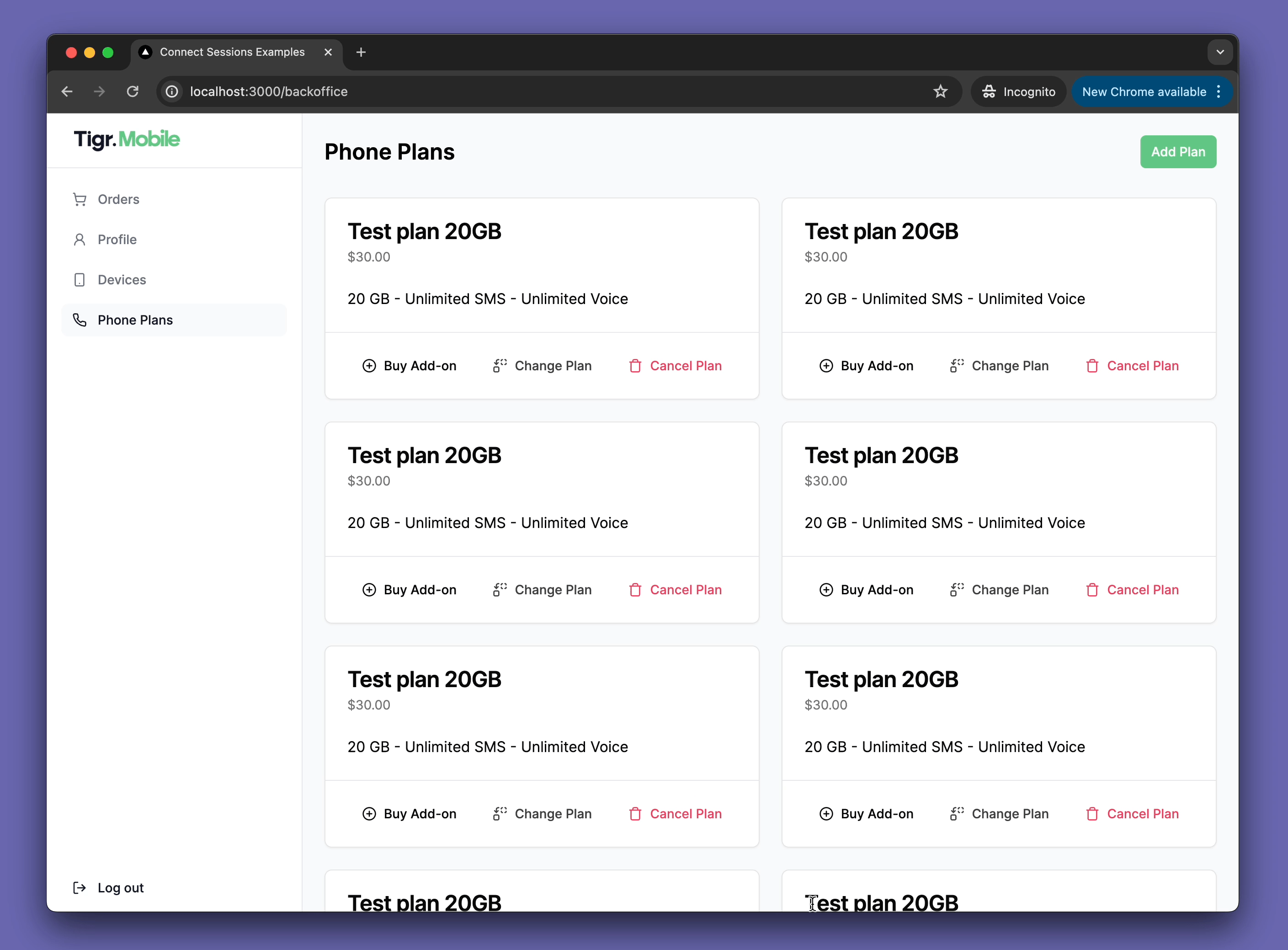 Changing plan flow